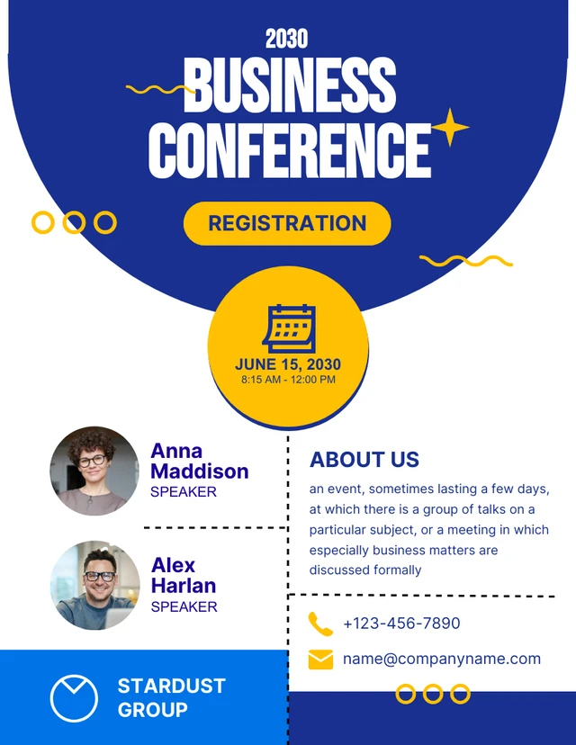 Professional seminar flyer templates featuring speaker headshots, agenda timelines, and venue maps for corporate events.